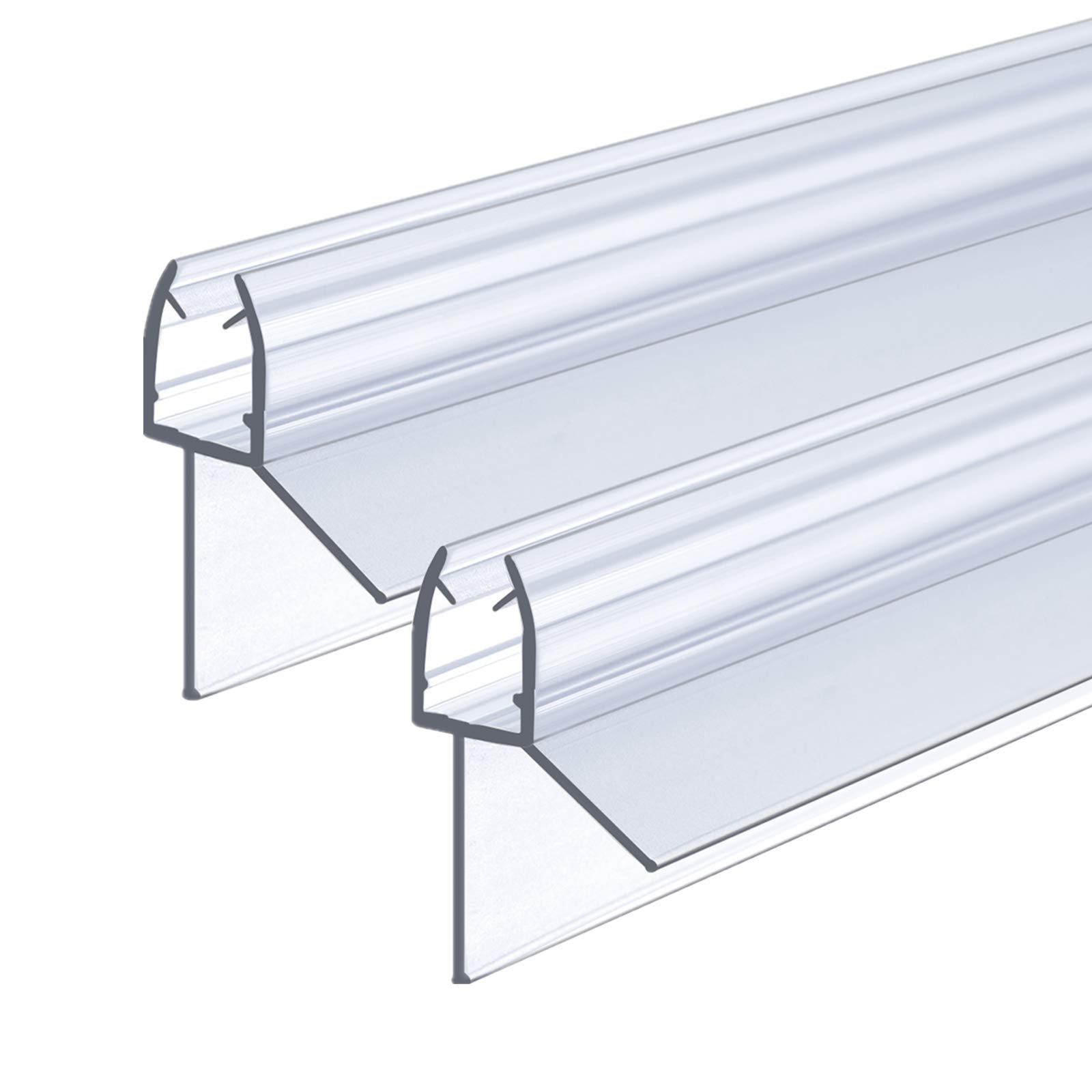 IMPTS Pack of 2 shower seals, seals for 5 mm 6 mm shower screen, glass door, glass thickness, seal shower cubicle, water repellent, shower seal, splash protection, sealing piping, transparent