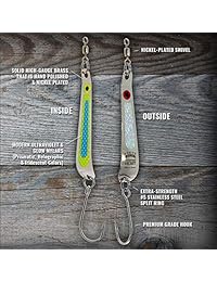 PEETZ "Skinny Minnow" Cuchara de pesca, paquete de 6 piezas con gancho de bono gratis, para Salmon Trout Bass Pike Musky Trolling Casting Downrigging Jigging's UV Glow Señuelos al aire libre