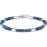 Feifuli Stainless Steel Bracelets for Men&Women Beaded Bracelets,Valentines Birthday Annivesary Christmas Jewelry Gifts for Lover Father Mother Friends,Casual Trendy Men's Bracelets Cool Adjustable