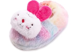 Csfry Baby Girl's Premium Soft Plush Slippers Cartoon Warm Winter House Shoes