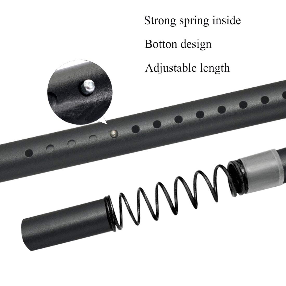 Ginbel Direct Tension Spring Curtain Rod Black Extendable No Drilling Rust Free Steel for Bathroom Shower Windows (83-122 Inch)