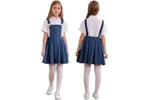 YiZYiF Kids Girls Denim Overall Dress Strap Suspender Skirt Bib Adjustable Strap Jumper Summer Romper