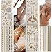 Temporary Tattoos,Metallic,5 Large Sheets Gold Silver Glitter, by WffDirect,80+ Color Flash Fake Waterproof Tattoo Stickers-For Adults or Kids