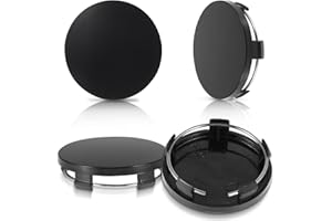 AOZUO 4 Pcs Hub Caps, 60mm Wheel Center Caps Rim Hub Replacement Center Covers Universal ABS Snap in Wheel Center Hubcaps Plastic Polished Surface for Rims Most Cars Car Accessory Wheel Hubs (Black)