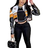 ZUAVIALA Women Pu Leather Jacket Long Sleeve Motocycle Crop Jacket Faux Leather Outwear Lightweight Women Coats
