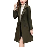 CHOUYATOU Women's Double Breasted Long Fall Winter Wool Pea Coat Overcoat | Thick warm fabric, fully lined, About knee length, Patch Pockets, Regular Fit Style, Fall winter outfits