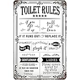 VOTHI Funny Toilet Rules Metal Tin Sign,Farmhouse Bathroom wall decor,restroom sign,Bathroom Wall Decor 12x8 In (Toilet rules)