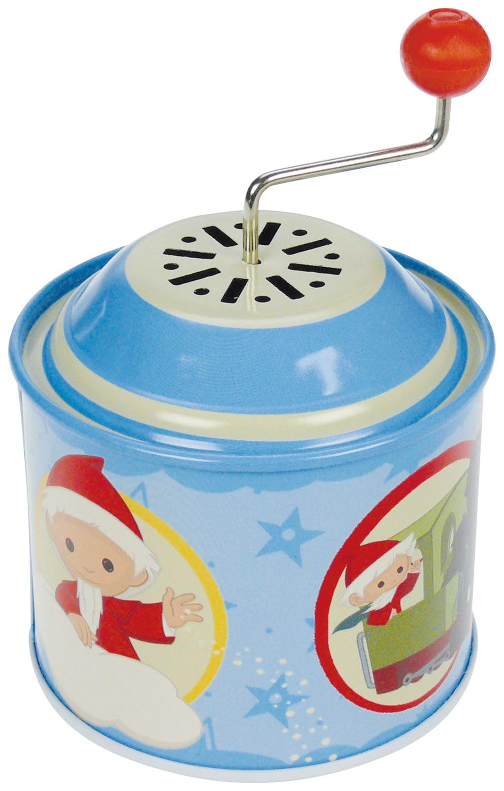 Lena tin toys 52754 - Musical tin Sandman, Musical tin with turning handle approx. 10.5 x 7.5 cm, with melody Our Sandman, Musical tin, for children over 18 months, with Sandman motif