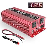 LVYUAN 1500W/3000W Power Inverter Dual AC Outlets and Dual USB Charging Ports DC 12V to 110V AC Car 12V Inverter Converter with Digital Display 4 External 40A Fuses for Blenders