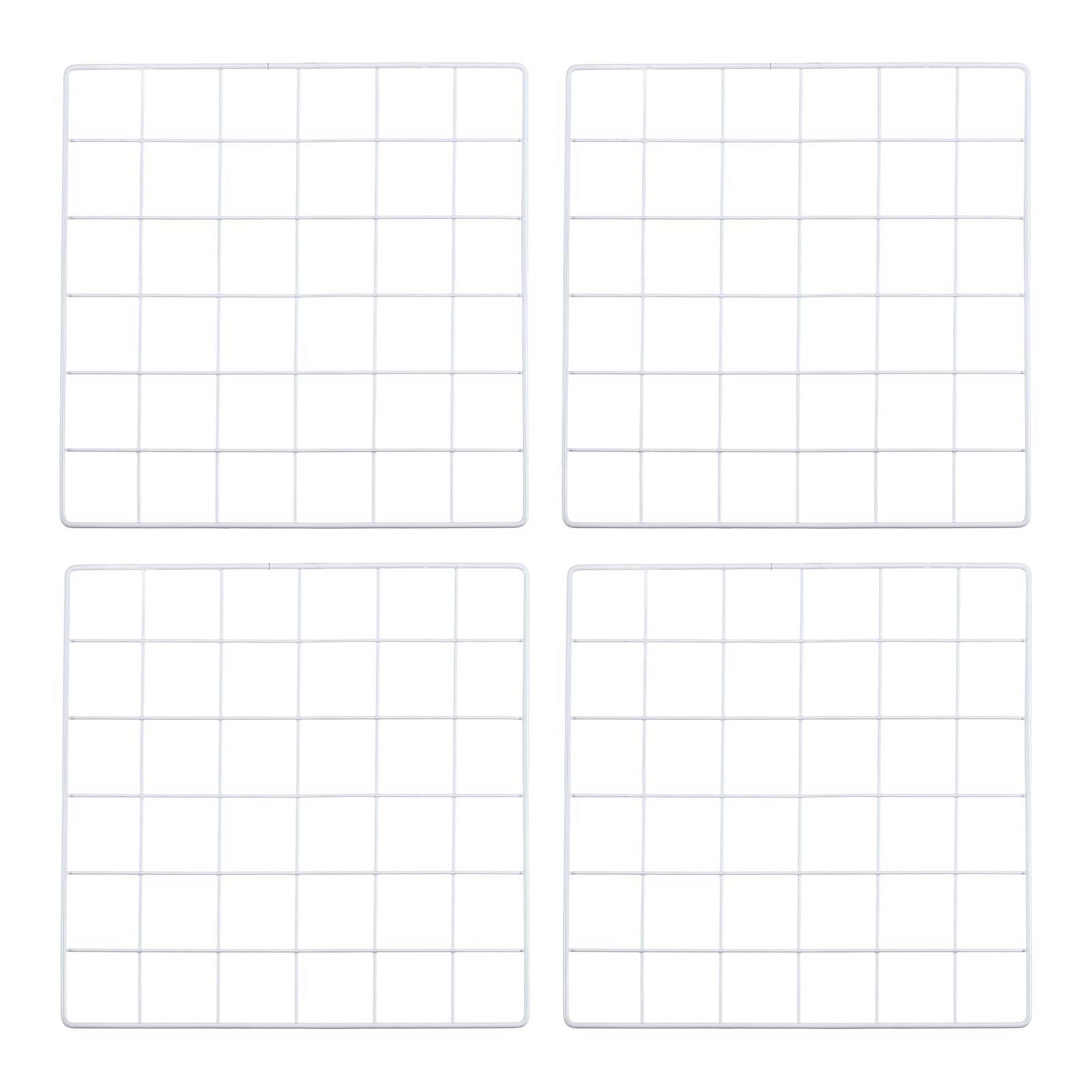 PATIKIL 12x12 Inch Wall Grid Panel, 4 Pcs Metal Wire Photo Wall Decorative Grid for Photo Display Hanging Picture Memo Home Decorations, White