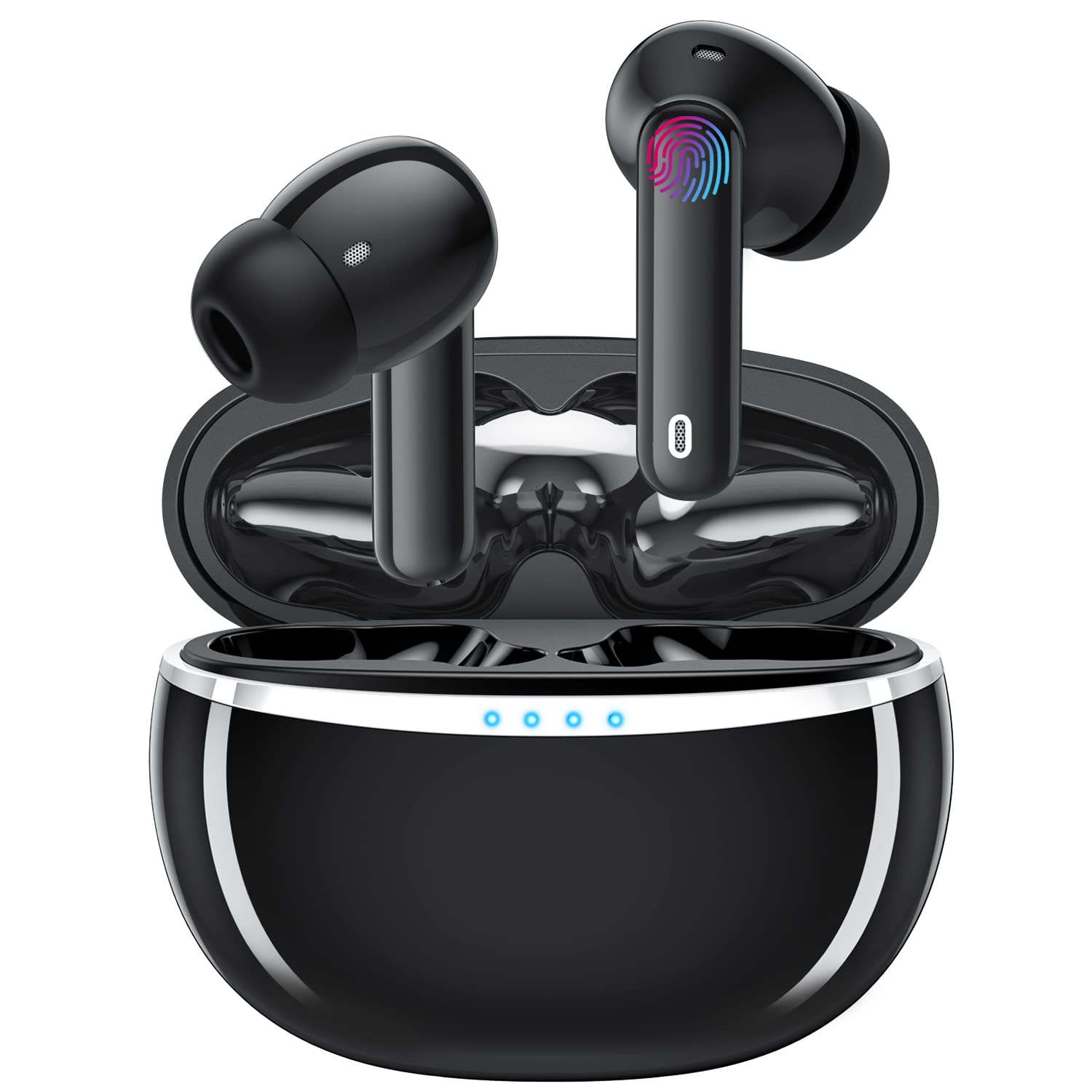 Wireless Earbuds,Bluetooth 5.3 Headphones In-Ear with 4 Mics,ENC Noise Cancellation Ear bud,HIFI Stereo,36 Hours Playtime,Touch Control,IPX6 Waterproof Sports Bluetooth Earphones for iOS,Android Black