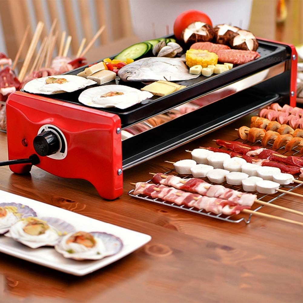 Review Contact Grills, 1200W Smokeless Grill, 2 Layer Teppanyaki Grill