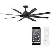 WAC Lighting F-064-MB Mocha XL 66" Outdoor Ceiling Fan & Remote, Matte Black