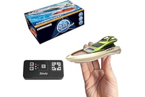 LONMAHOVER RC Boat Mini，Remote Control Boat for Pools and Lakes，2.4ghz RC Boats for Kids，Low Battery Alarm，Suitable for Multiple People to Compete Together, is a for Children (Golden-Green)