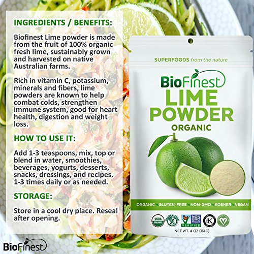 image for Biofinest Lime Powder - 100% Pure Freeze-Dried Antioxidants Superfood 