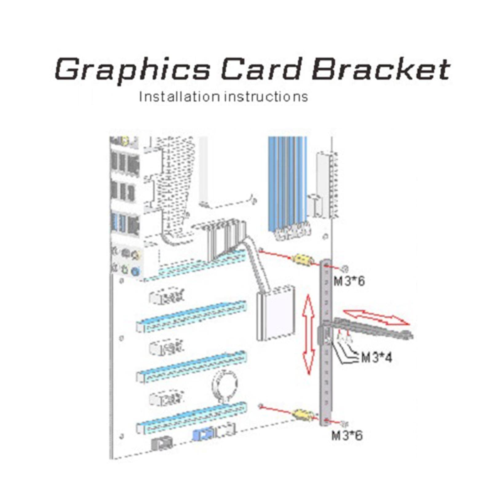 Computer Graphics Card GPU Holder, Adjustable Verticle Stick Mount, Vertical GPU Sag Stand Bracket Support Stand for ATX E-ATX