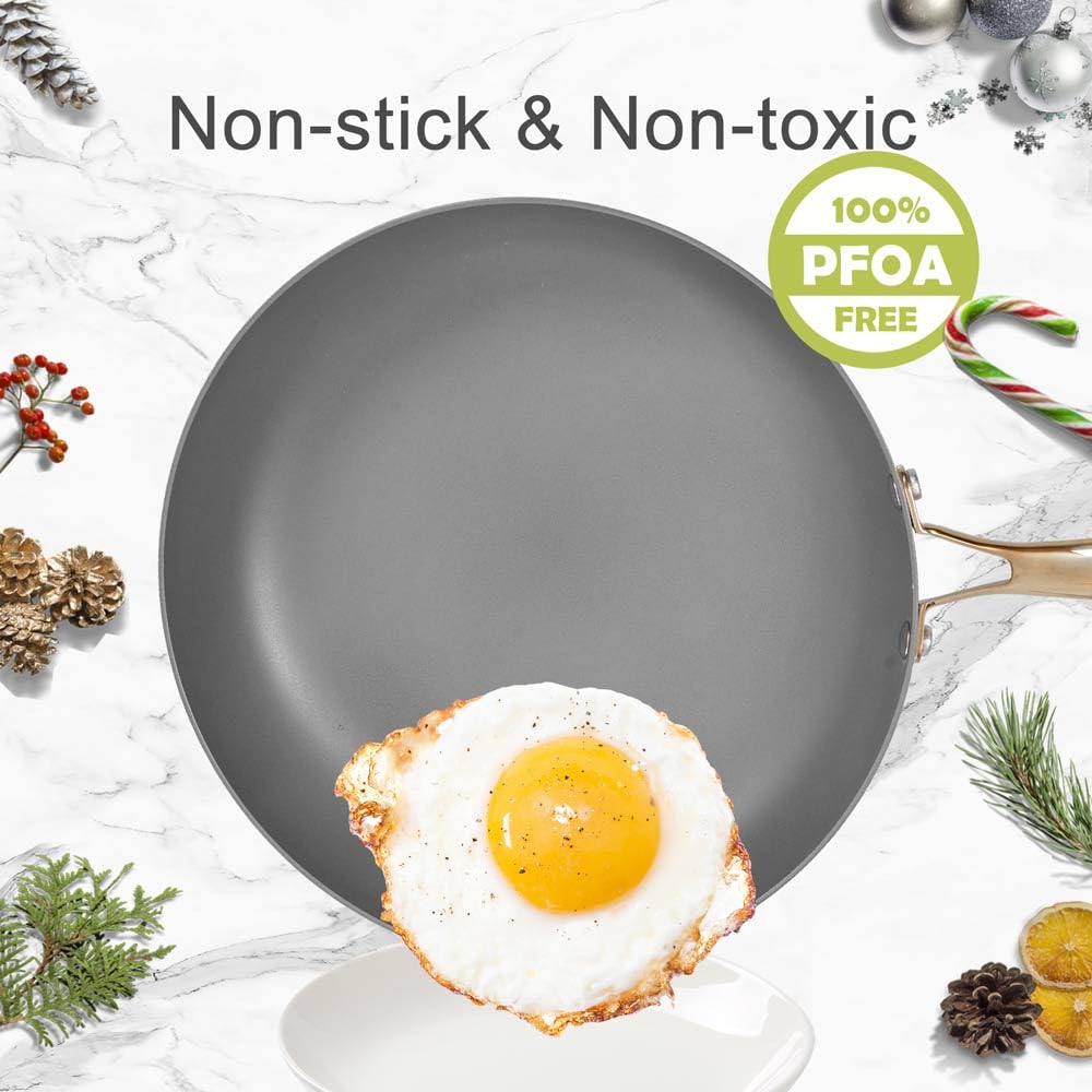 Condition photo showing New/Like New for audanne nonstick pots and pans set 9 pieces, non stick kitchen cookware, cooking skillets include fr