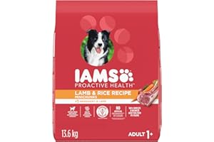 IAMS Proactive Health Minichunks Dry Dog Food – Crunchy Kibble For Adult Dogs – Lamb & Rice Recipe – 13.6KG (30LB) Bag