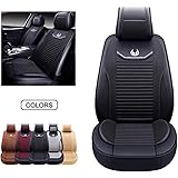 OASIS AUTO Leather&Fabric Car Seat Covers, Faux Leatherette Automotive Vehicle Cushion Cover for Cars SUV Pick-up Truck Unive