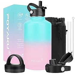 Water Bottle Insulated 64 oz- Straw lid and Auto