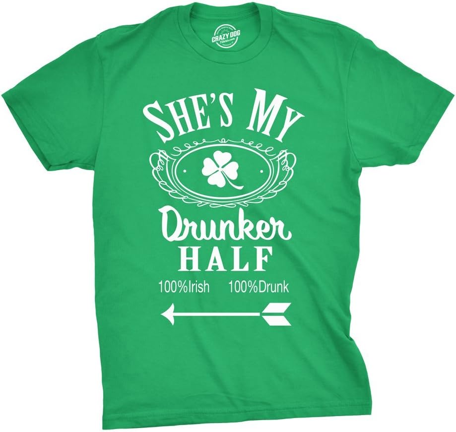 Crazy Dog T-ShirtsFunny St Patricks Day Couple Shirt – His and Hers Matching Shamrock Tee Irish Pub Crawl Party Outfit