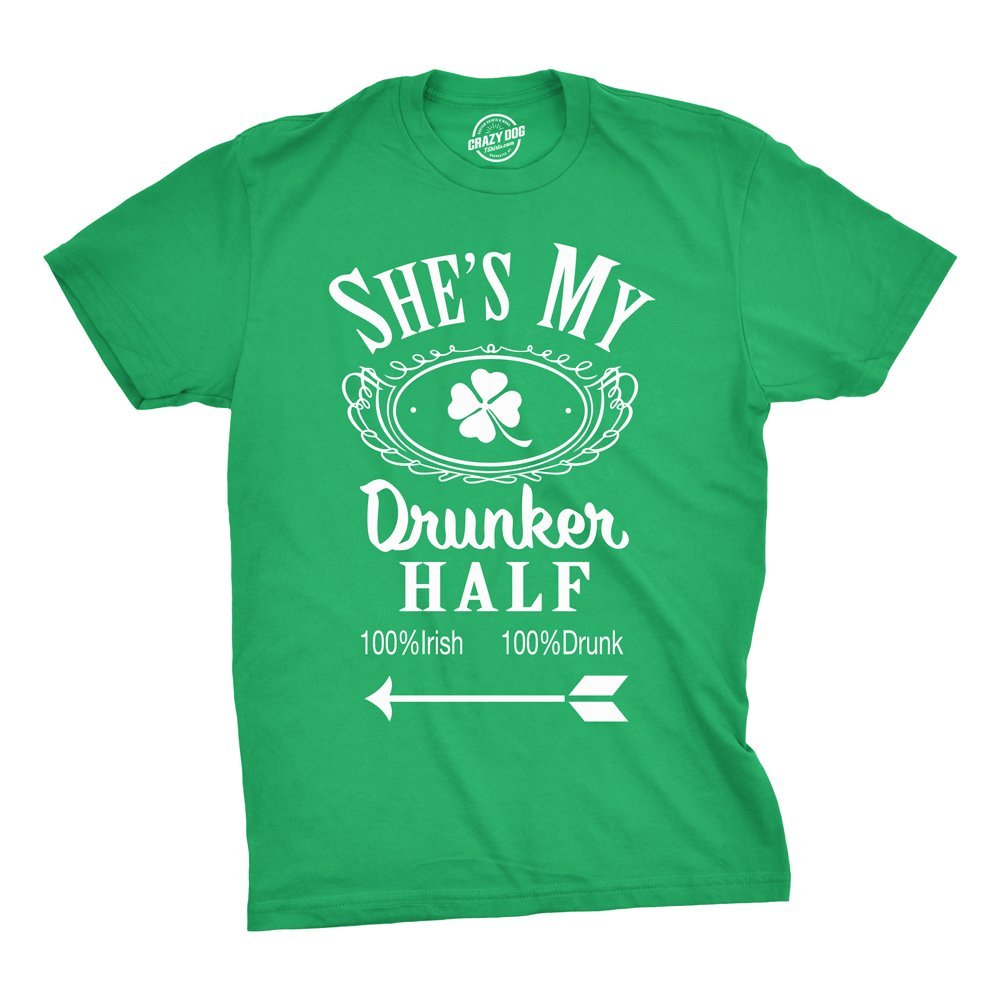 Crazy Dog T-ShirtsFunny St Patricks Day Couple Shirt – His and Hers Matching Shamrock Tee Irish Pub Crawl Party Outfit