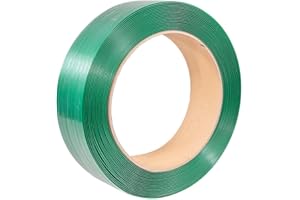 Mytee Products 3000' x 3/4" x 0.040" Heavy Duty Polyester (PET) Packaging Strapping Roll - Green 16"x6" Core Size Hand Grade AAR Approved - 1800 lbs Break Strength - Rust Resistant Roll