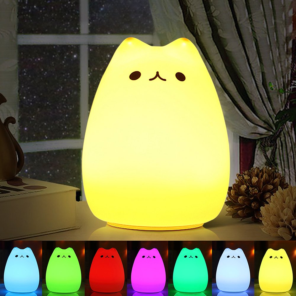 voir Omitium LED Chat Veilleuse Silicone Veilleuse de Bébé sur Amazon