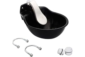 HOMCARE Extra Large Livestock Push-Paddle Automatic Metal Waterer,Cast Iron Water Trough for Livestock,Livestock Water Bowl,Heavy Duty Auto Drinking Metal troughs for Horse,Cattle,Goat,Pig,0.55 Gal