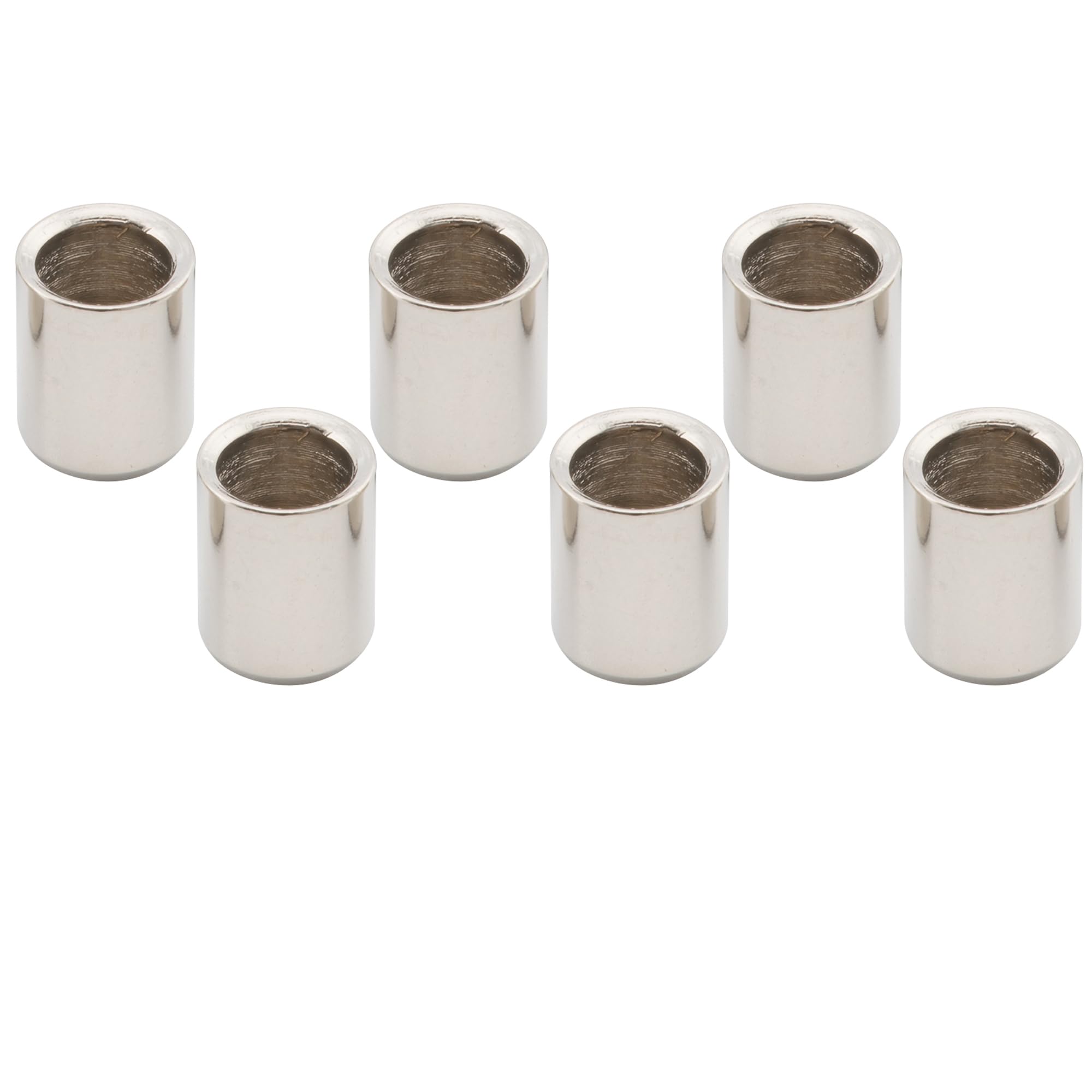Musiclily Pro 8mm Steel Flush Mount Guitar String Ferrules for Tele Style Electric Guitar, Nickel (Set of 6)
