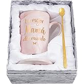 YHRJWN Regalos Para Mama, La Mejor Mama Del Mundo Mug, Regalos Para El Dia De La Madre, Mama Mug, Gifts for Mom in Spanish, Mothers Day Birthday Christmas Gifts for Mama, 14 Oz Pink with Gift Box