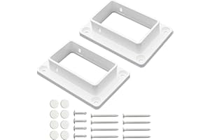 Aiwaiufu 2″ x 3.5″ White Vinyl Fence Brackets, Slotted Handrail Bracket Kit with Screws for Decking Railing, Mount to Wall or Other Vertical Flat Surface, Pack of 2