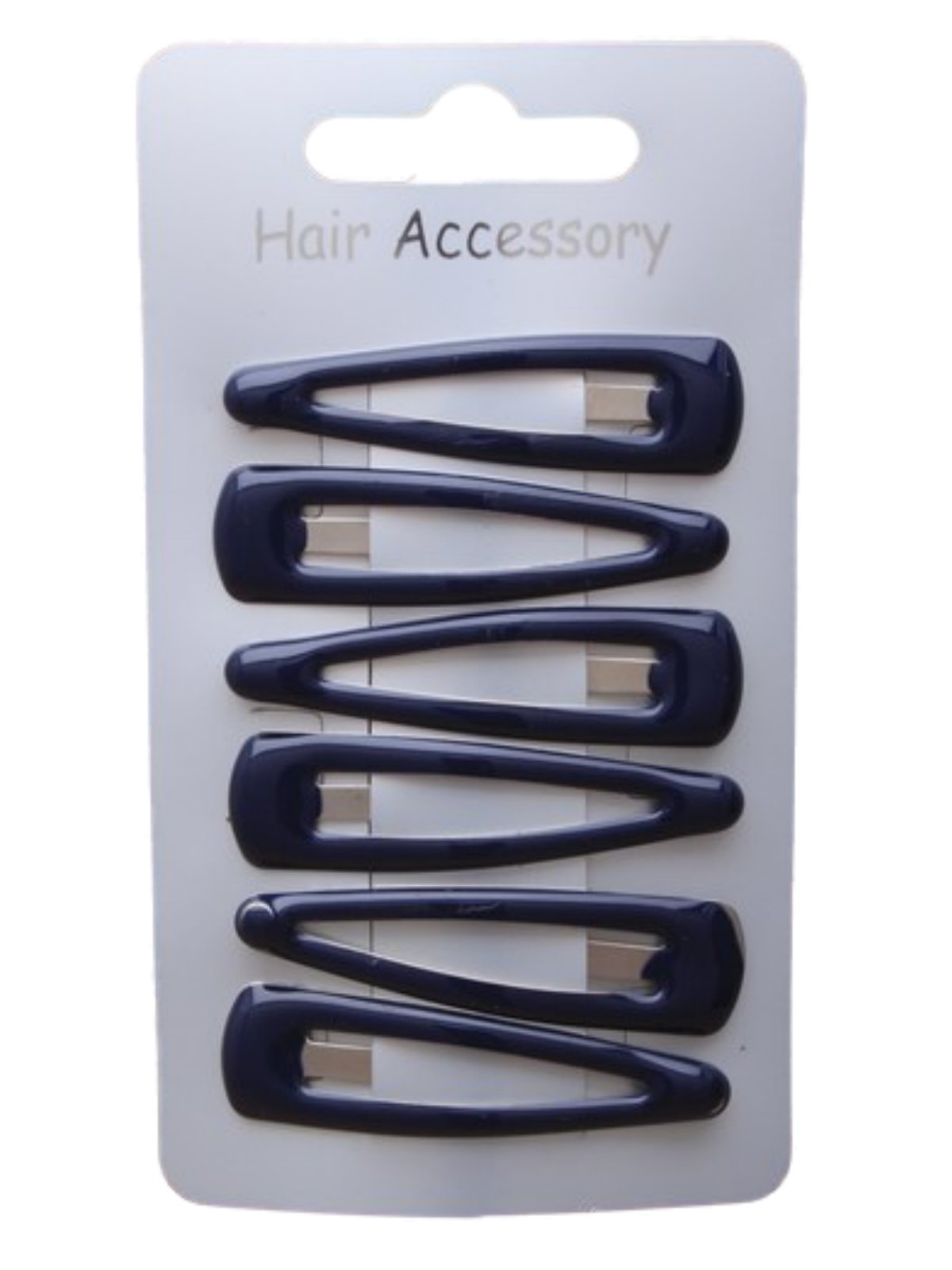 Set of 6 Navy Blue Hair Clips Snap Bendies Sleepies 5cm (2")