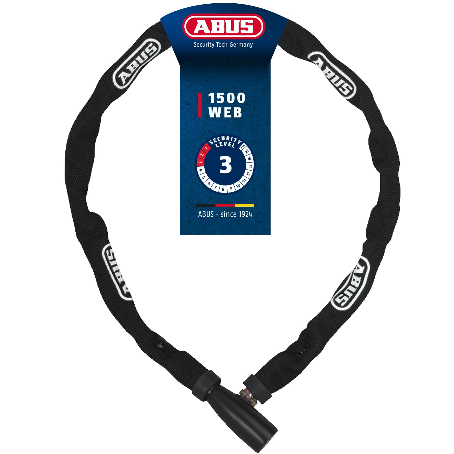 ABUS chain lock 1500 Web - bicycle lock made of special steel - 4 mm thick round chain - security level 3