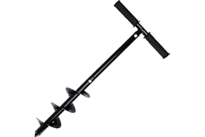 2WAYZ Garden Auger - Spiral Earth Drill Bit for Planting - Manual Drill Bit for Quickly Digging Holes for Trees, Bulbs, Plants, Seedlings - Durable Hand Auger Tool - Black, 11.9 x 24.2 x 3.7 inches