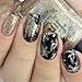 Whats Up Nails - Gold Merry Snowflake Vinyl Stencils for Christmas Nail Art Design (1 Sheet, 20 Stencils)