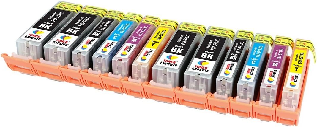 TONER EXPERTE PGI-570XL CLI-571XL 12 XL (2 SETS + 2 BLACK) Compatible Ink Cartridges for PIXMA MG5750 MG5751 MG6850 MG6851 MG7750 TS5050 TS6050 MG5752 MG5753 MG6852 MG6853