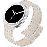 Vigamen Magnetic Silicone Band Compatible with Samsung Galaxy Watch 8 7 6 5 4 FE 40mm 44mm/Galaxy Watch 8 Classic 46mm,No Gap Waterproof Soft Sport Replacement Loop Strap for Men Women