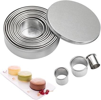Amazon 12ピース ラウンドクッキーカッターセット ペストリードーナツドーナツカッターセット ラウンドクッキーカッター サークルベーキングメタルリング型 Egoelife クッキー型