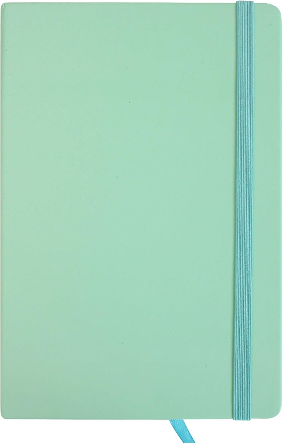 Emartbuy Hardbound Pastel Diary Notebook Notepad Writing Journal Ruled A5 Size 96 Sheets (192 Pages) With Elastic Band - Green
