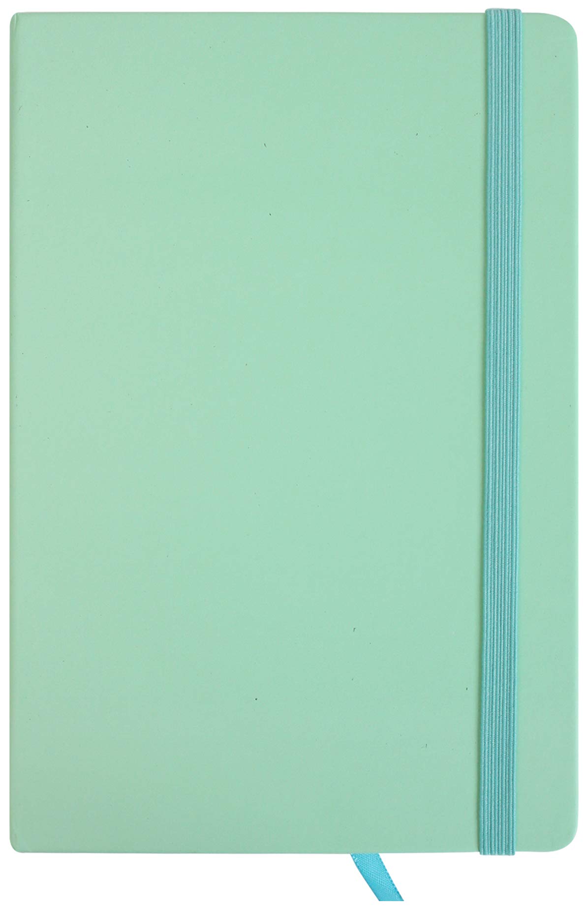 Emartbuy Hardbound Pastel Diary Notebook Notepad Writing Journal Ruled A5 Size 96 Sheets (192 Pages) With Elastic Band - Green