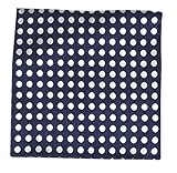 Linen Blend Cherry Beach Dots Navy Pocket Square