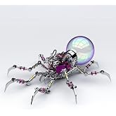 Arcynix Cyberpunk Metal Spider 3D Puzzle, DIY Sci-Fi Model with Color-Changing Eyes &amp; Interactive Plasma Ball &amp; Home Decor for Teens &amp; Adults (14+), 650 Pieces, 1 Count