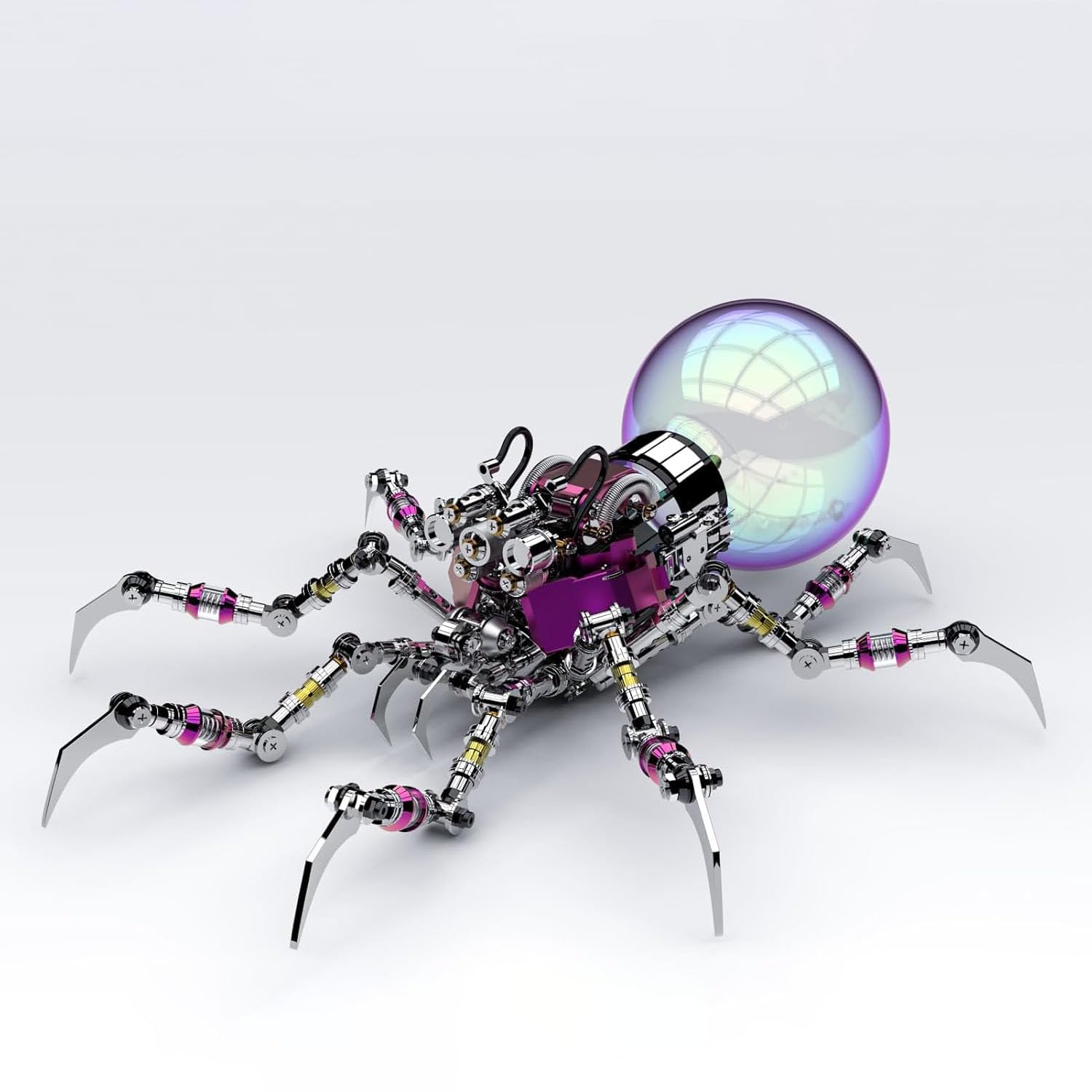 Photo 1 of **SEALED*** Arcynix Cyberpunk Metal Spider 3D Puzzle, DIY Sci-Fi Model with Color-Changing Eyes & Interactive Plasma Ball & Home Decor for Teens & Adults (14+), 650 Pieces, 1 Count
