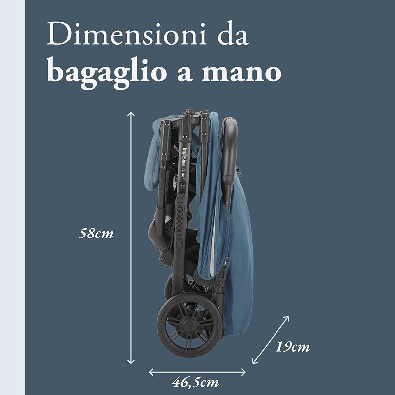 Quid² Kinderwagen, leicht, bis 22 kg, kompakt und leicht, ideal für Flugzeuge, Manta Blue
