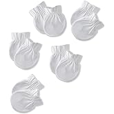 Butterblu Morgan 5-Pack Mitts 100% Organic Cotton No Scratch Mittens for Newborn Baby Boys & Girls, Sorbet, One Size