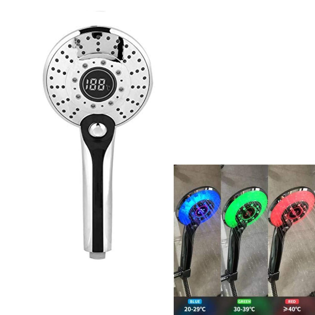 Cafopgrill Handheld Shower-Head 3 Colors Water Temperature Controlled 3-Setting LED Digital Display Handheld Bathroom Shower Head Showerhead Water Sprayer