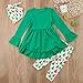 Christmas Toddler Girl Clothes Ruffles Irregular Mini Dress Tops+Long Pant Scarf 3PCS Clothing Set (tag: 90/1-2 Years, Green)