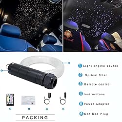 AZIMOM 6W Bluetooth/APP Control RGBW Fiber Optic