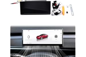 Tesstudio Upgraded Head Up Display for Tesla Model Y Juniper 2025+, 8.9 Touch Screen Instrument Cluster with CarPlay & Android Auto Real-Time Vehicle Info Display